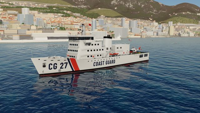 The Coast guard cutter 86, a offshore patrol vessel, in Yacht Skipper