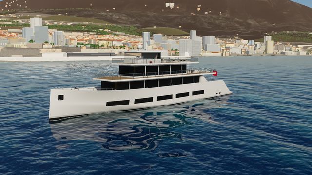 The Pavilion yacht 55, a minimalist glass yacht, in Yacht Skipper