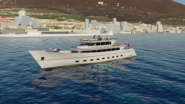 The Super yacht 62 (M), a tri-deck motor yacht, in Yacht Skipper