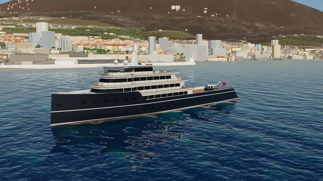 The Super yacht 88 (L), a expedition yacht, in Yacht Skipper